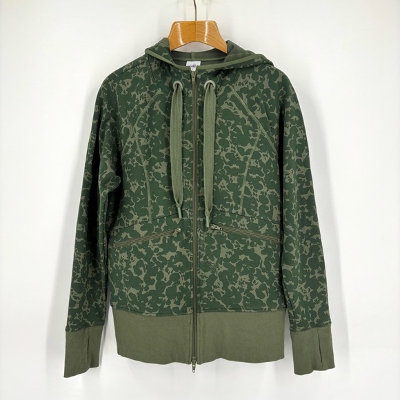Cabi Marathon Jacket # 6030, Olive Green Floral Camo Hoodie, Large - Picture 11 of 16
